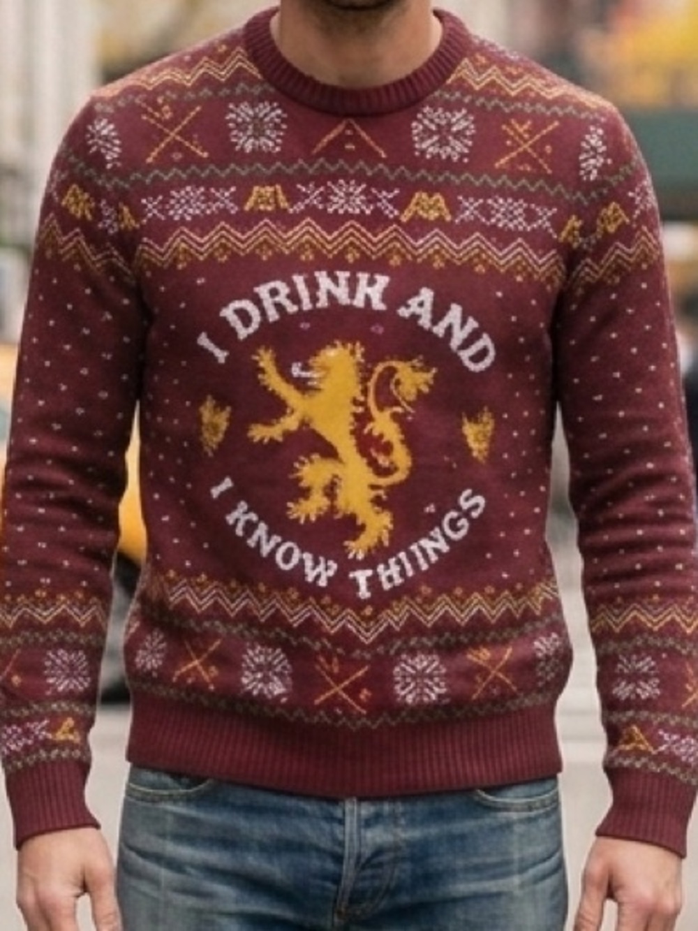 Official HBO Game of Thrones "I Drink and I Know Things" Holiday Sweater M